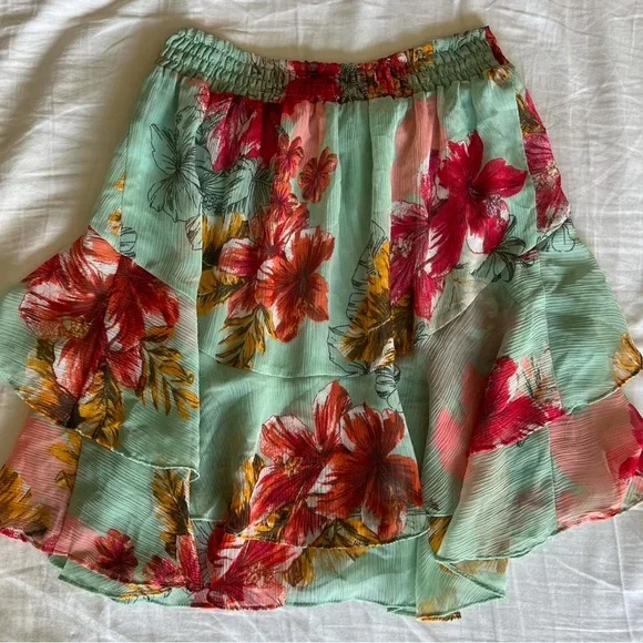 NWOT Express Floral Layered Skirt - Multicolor - Picture 4 of 5